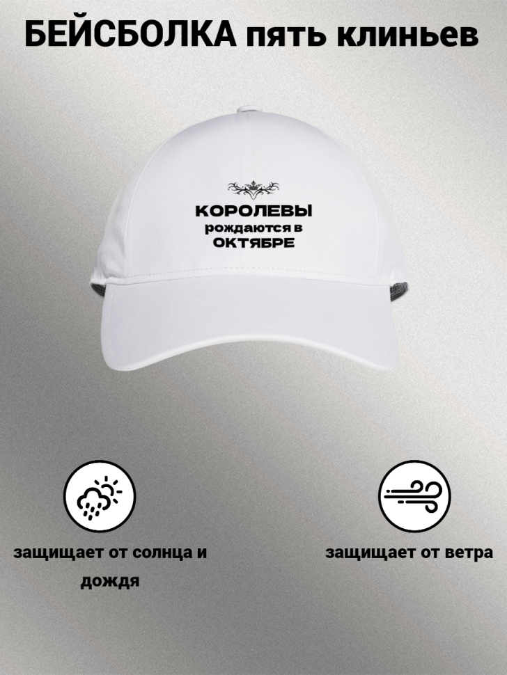 Бейсболка женская кепка с принтом надписью КОРОЛЕВЫ РОЖДАЮТС