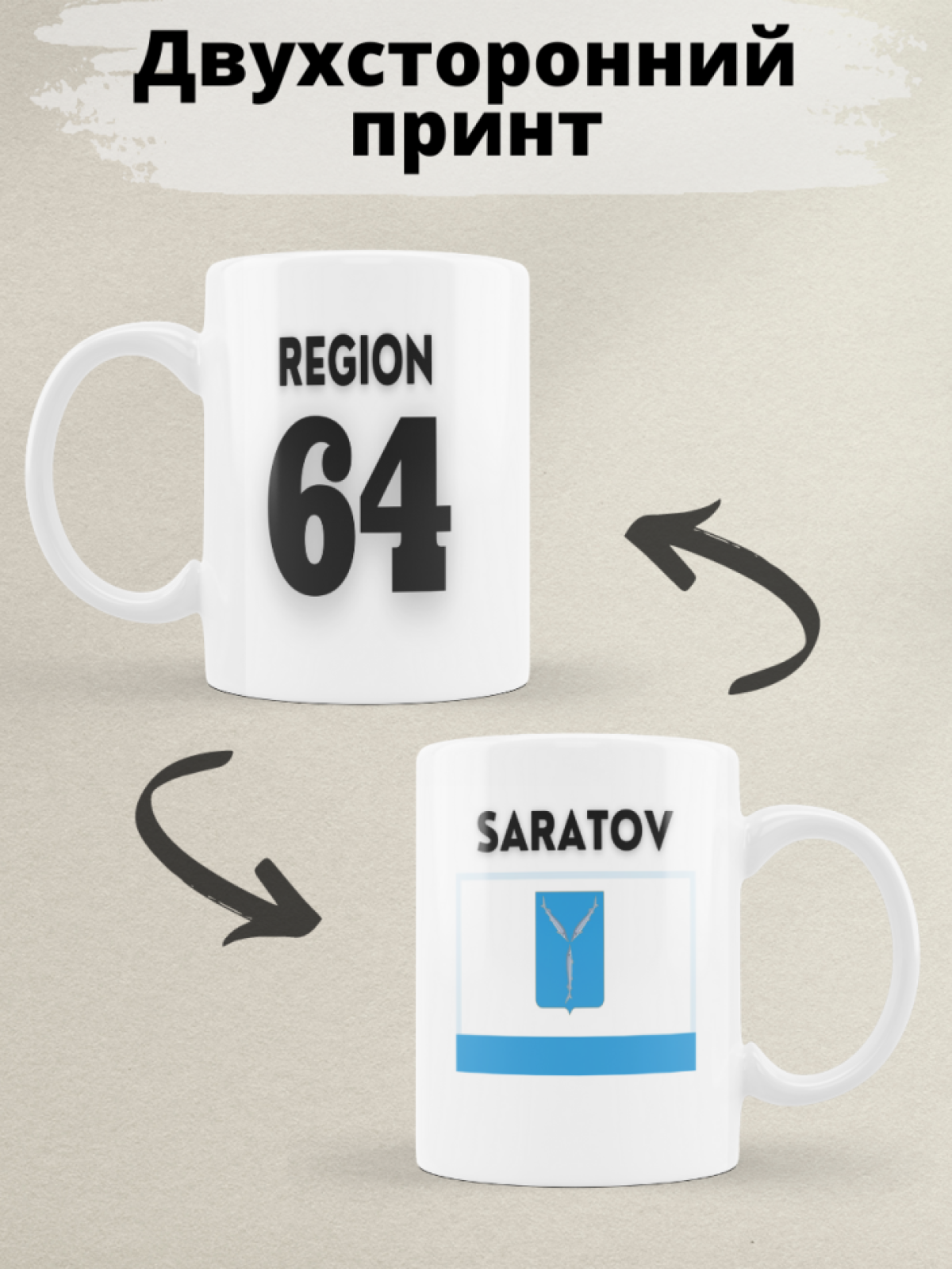 Подарок мужчине парню, кружка, Регион 64 Саратов