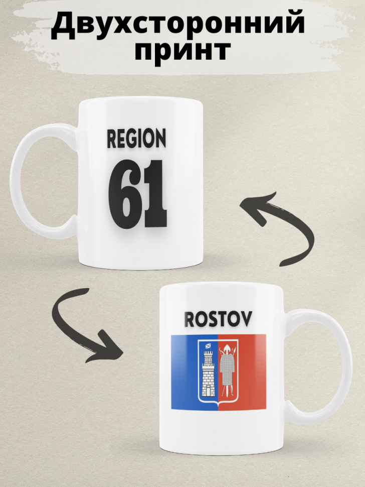 Подарок женщине девушке, кружка, Регион 61 Ростов