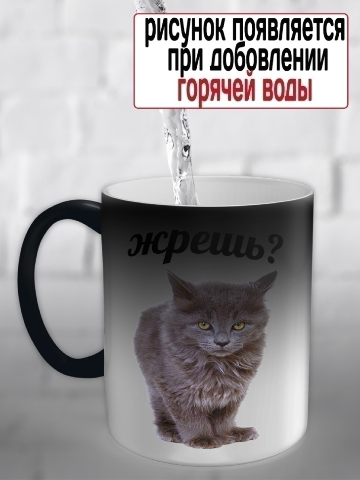 Кружка хамелеон кот в подарок Кружка хамелеон кот в подарок