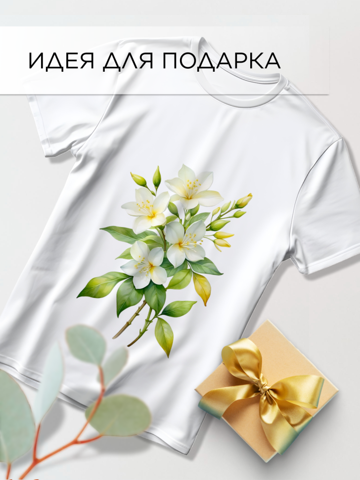 Футболка оверсайз с принтом Лилии