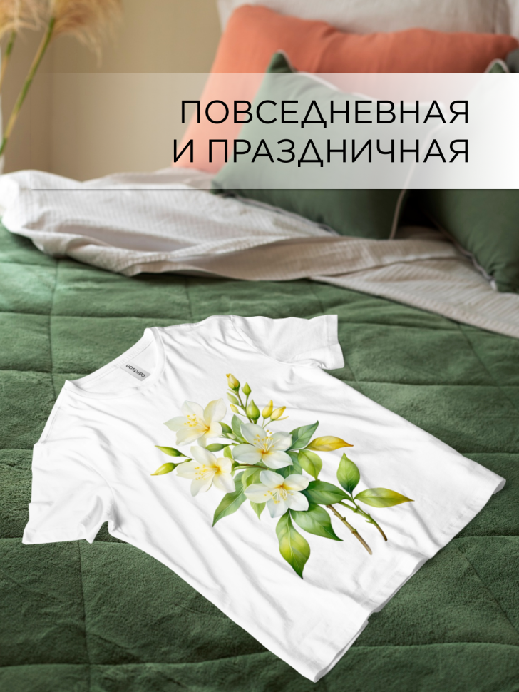 Футболка оверсайз с принтом Лилии