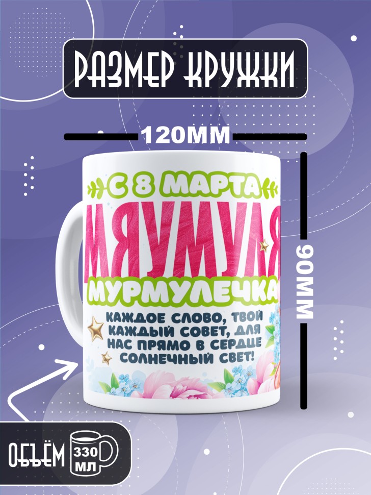 Кружка для мамы на 8 марта с прикольной надписью