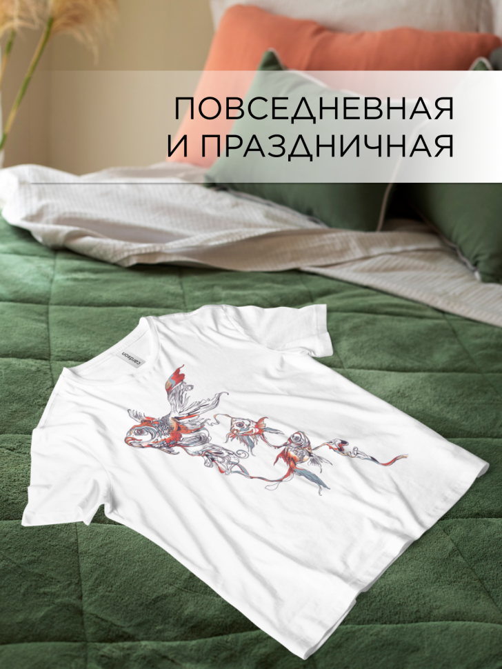 Футболка оверсайз универсальная с принтом Рыбы