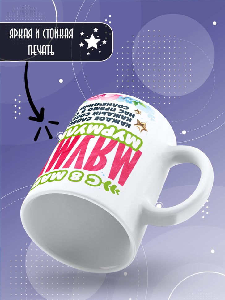 Кружка для мамы на 8 марта с прикольной надписью 