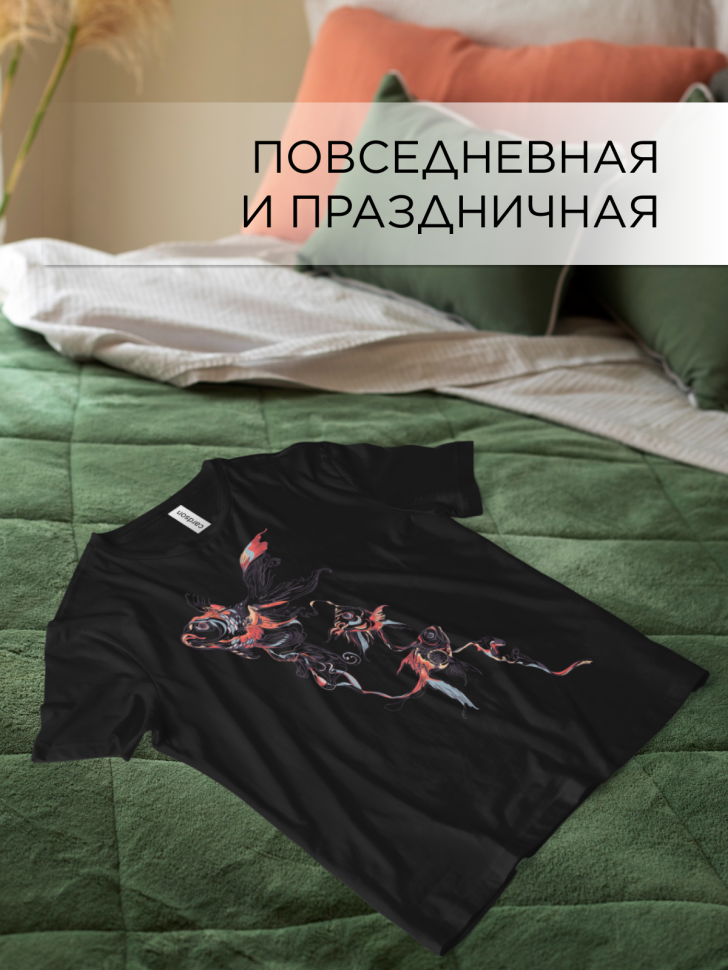 Футболка оверсайз универсальная с принтом Рыбки