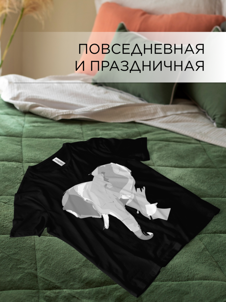 Футболка оверсайз с принтом Слон