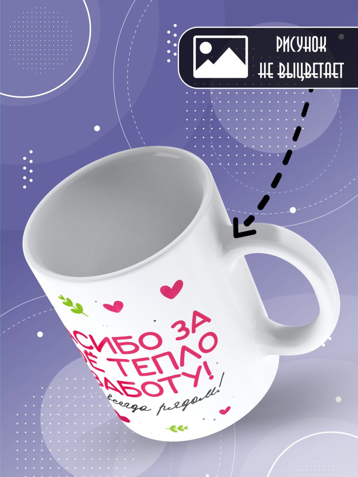 Кружка маме в подарок Спасибо за тепло и заботу