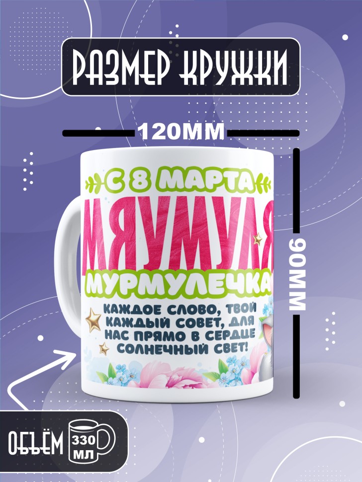 Кружка для мамы на 8 марта с прикольной надписью  