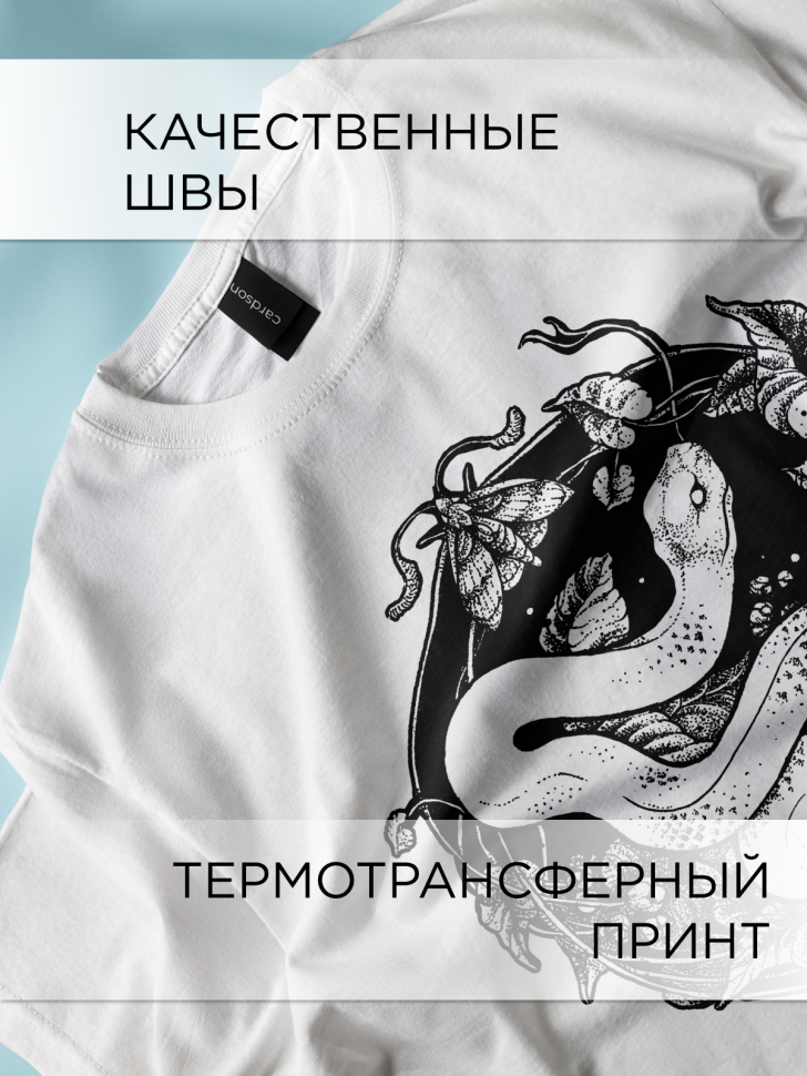 Футболка оверсайз универсальная с принтом Змея