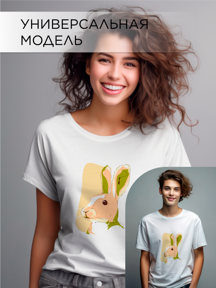 Футболка оверсайз с принтом Заяц