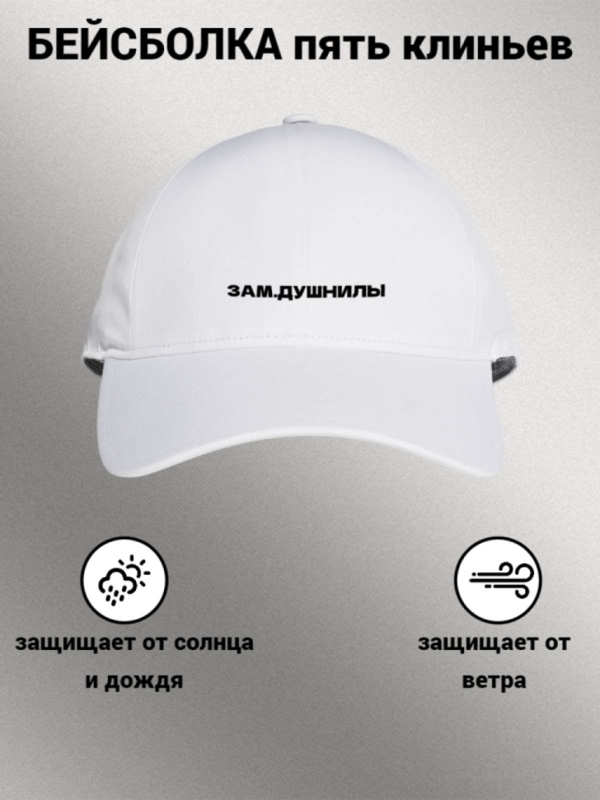 Бейсболка женская мужская унисекс с принтом ЗАМ. ДУШНИЛЫ