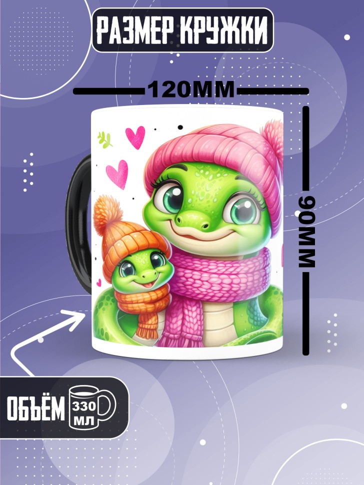 Кружка хамелеон маме в подарок Мама это жизнь 