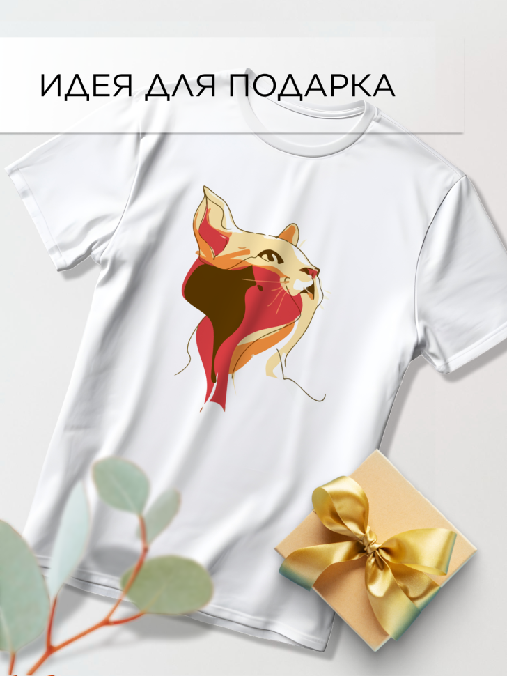 Футболка оверсайз с принтом Кошка вектор