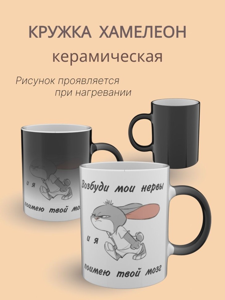 Кружка хамелеон керамическая для чая с принтом приколом
