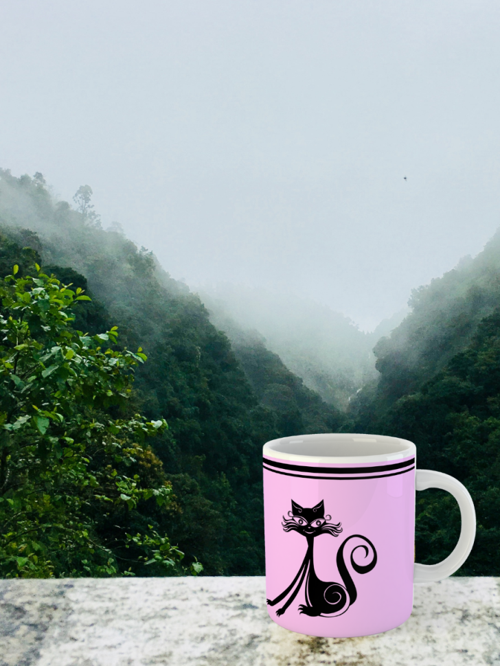 кружка керамическая "Элегантная кошка" 330мл 1 шт 