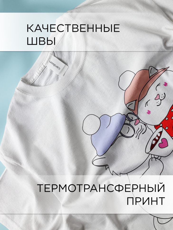 Футболка оверсайз с принтом Пара кошек Футболка оверсайз с принтом Пара кошек