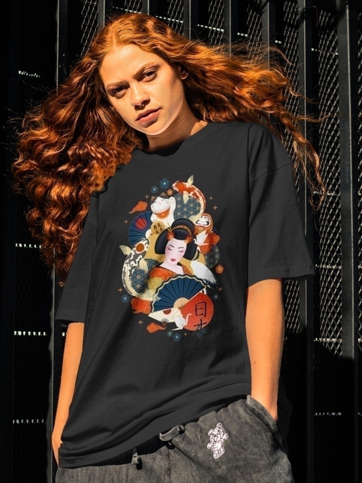 Футболка оверсайз с принтом Япония 2 Футболка оверсайз с принтом Япония 2