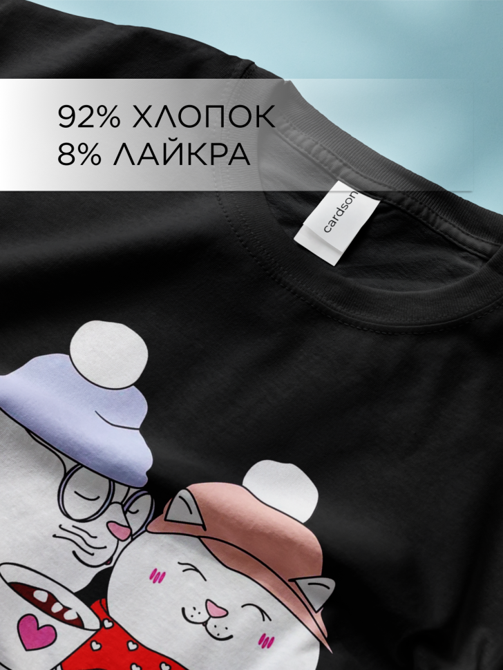 Футболка оверсайз с принтом Пара кошек