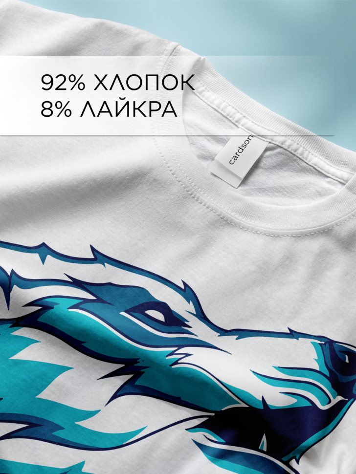 Футболка оверсайз с принтом Волк морской