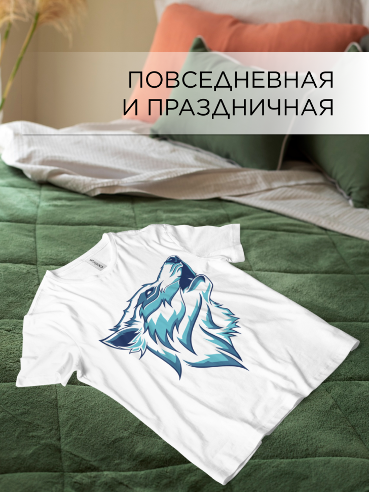 Футболка оверсайз с принтом Волк морской