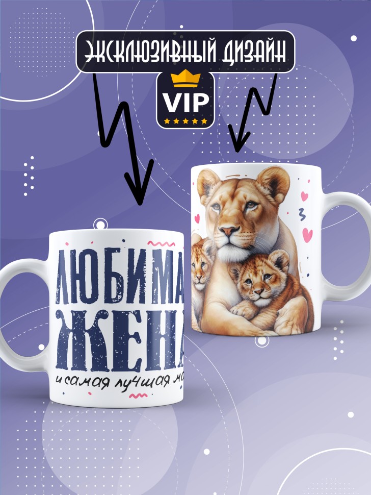 Кружка Любимой жене и лучшей маме в подарок 