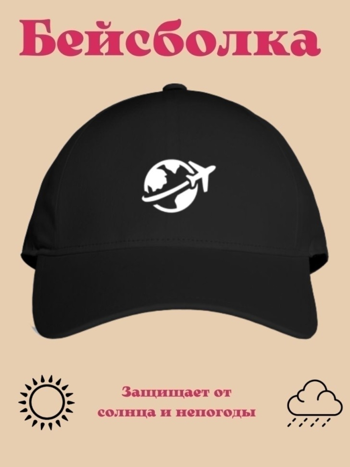 Бейсболка женская  летняя с принтом  