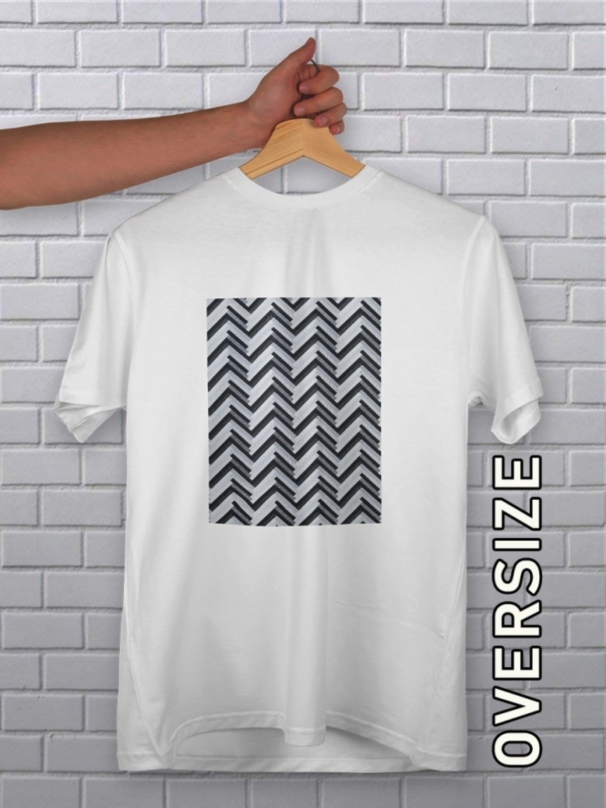 Футболка женская с принтом белая геометрия