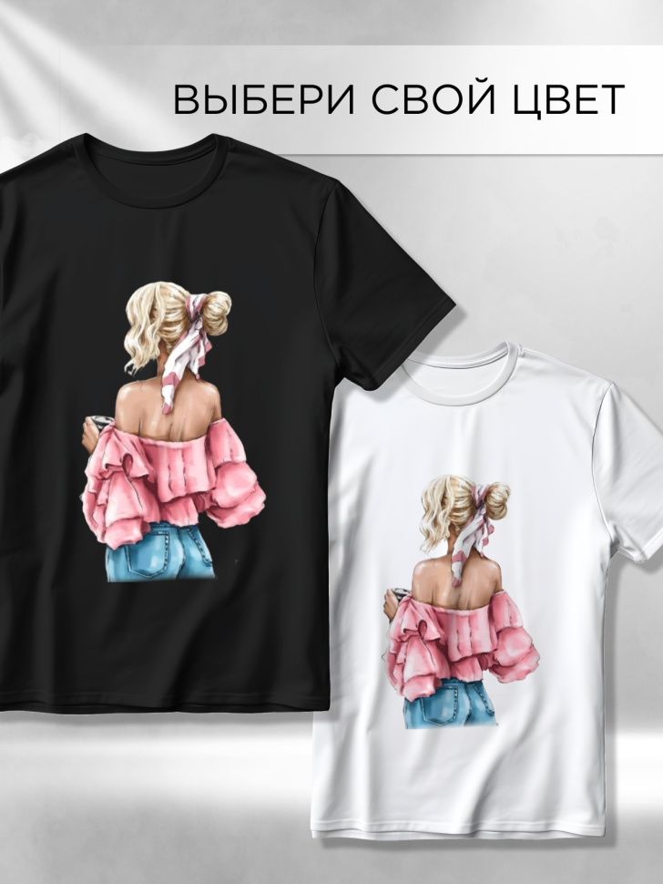 Футболка оверсайз с принтом Акварель 2 черная