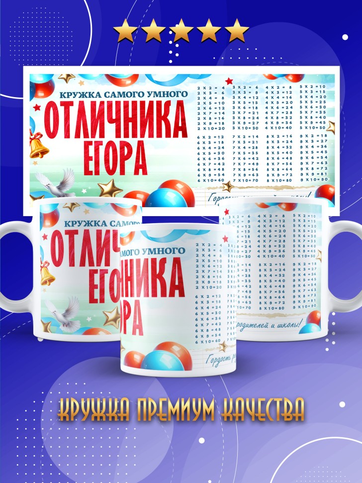 Кружка именная для школьника Егора