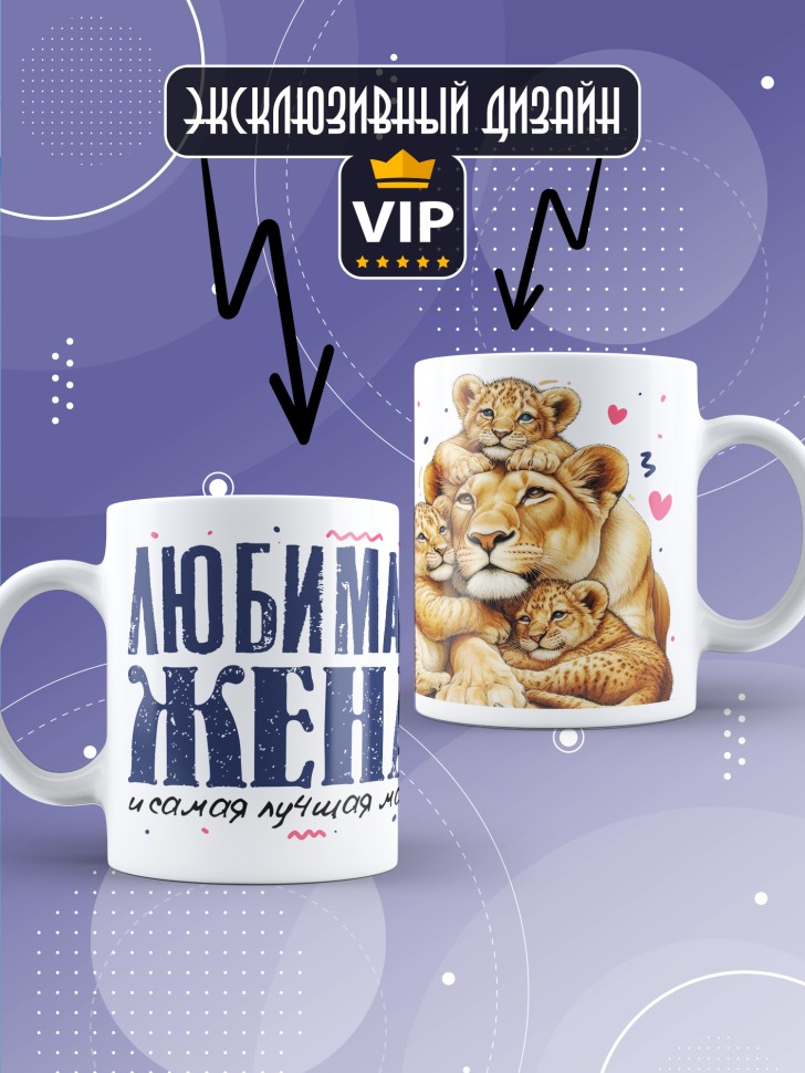 Кружка Любимой жене и лучшей маме в подарок 