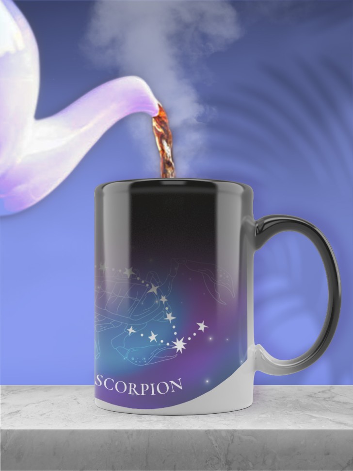 Кружка хамелеон керамическая большая принт Созвездия