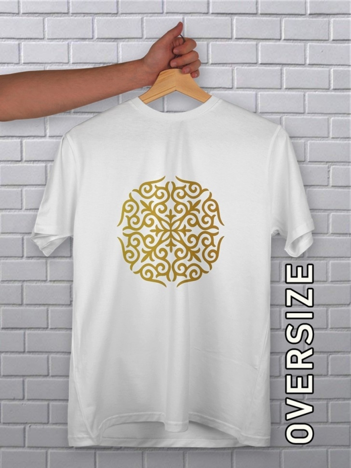 Футболка женская с принтом белая восточный орнамент