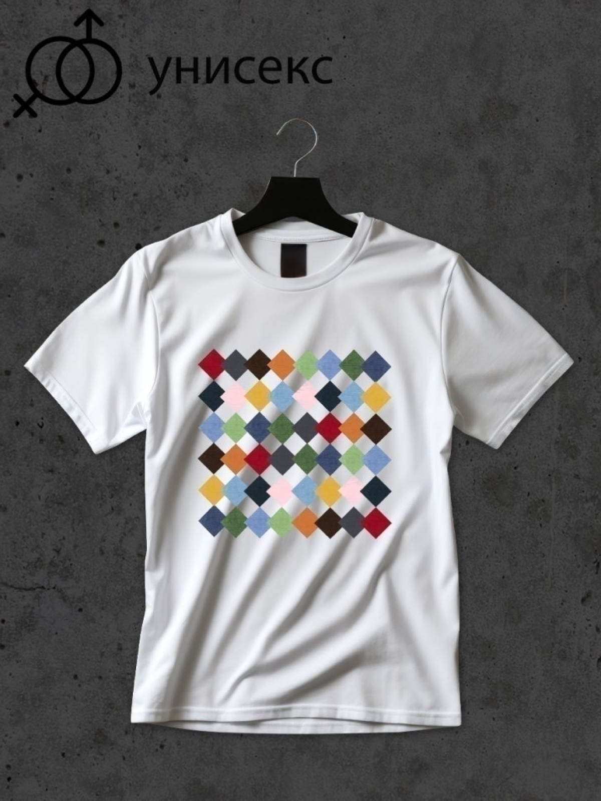 Футболка оверсайз с принтом квадрат 1