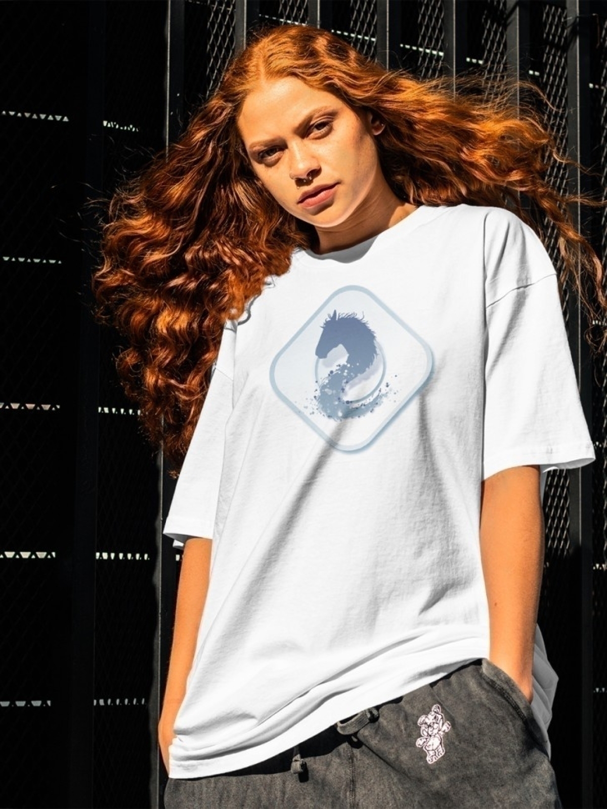 Футболка оверсайз с принтом лошадь 1 Футболка оверсайз с принтом лошадь 1