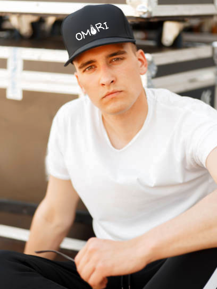 Бейсболка кепка черная принт Омори Бейсболка кепка черная принт Омори