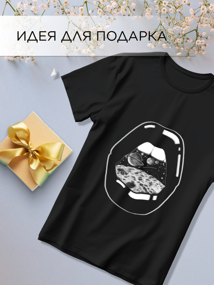 Футболка оверсайз универсальная с принтом Губы