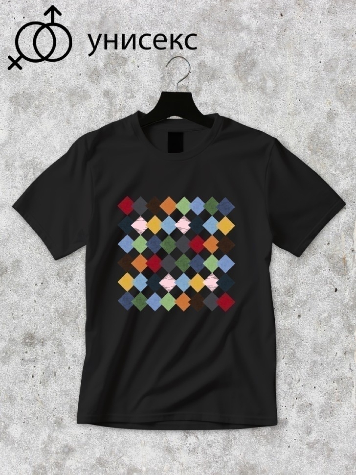 Футболка оверсайз с принтом квадрат 1