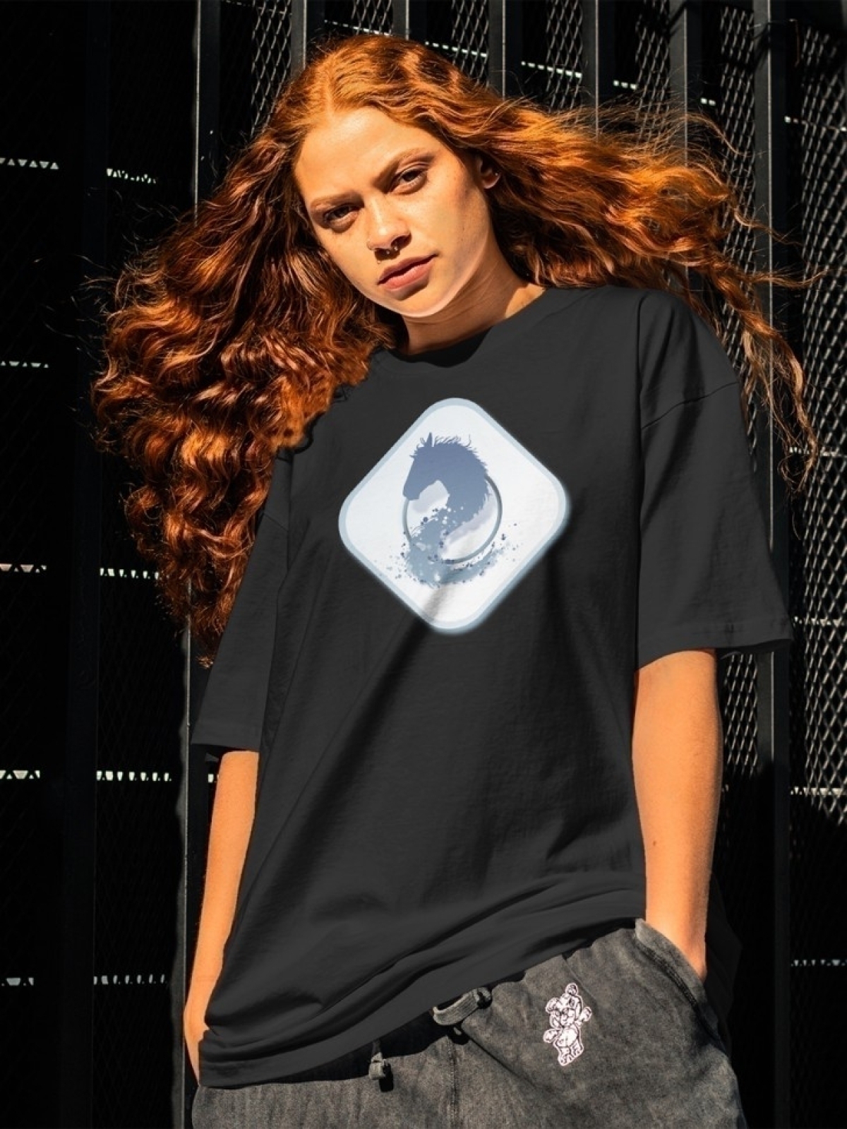 Футболка оверсайз с принтом лошадь 1 Футболка оверсайз с принтом лошадь 1