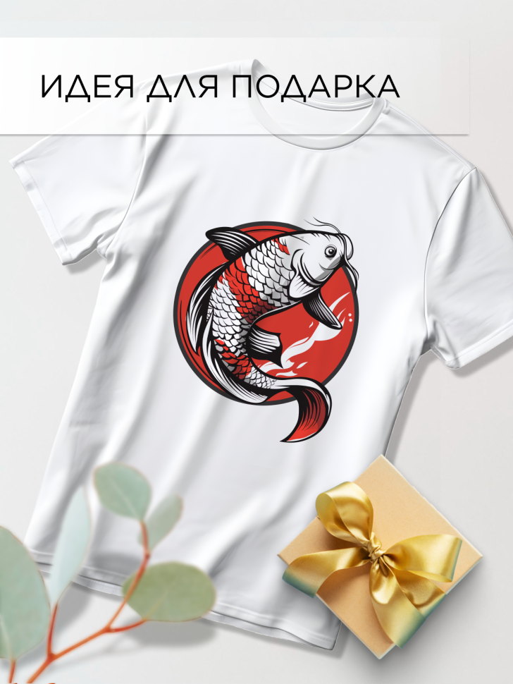 Футболка оверсайз с принтом Рыба мечты белая