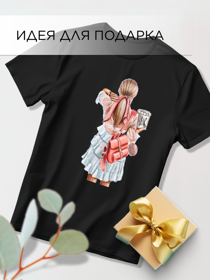 Футболка оверсайз с принтом Акварель 3 черная