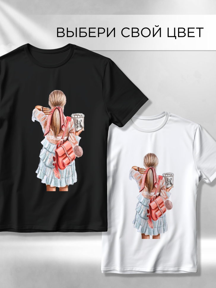 Футболка оверсайз с принтом Акварель 3 черная