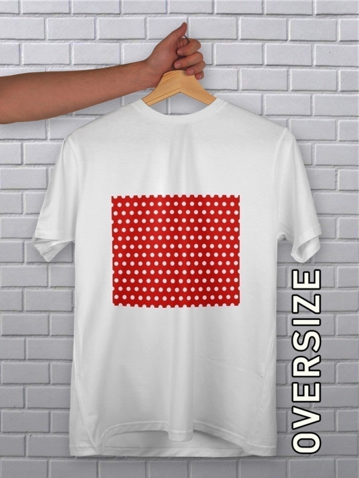 Футболка женская белая с принтом  белый горох