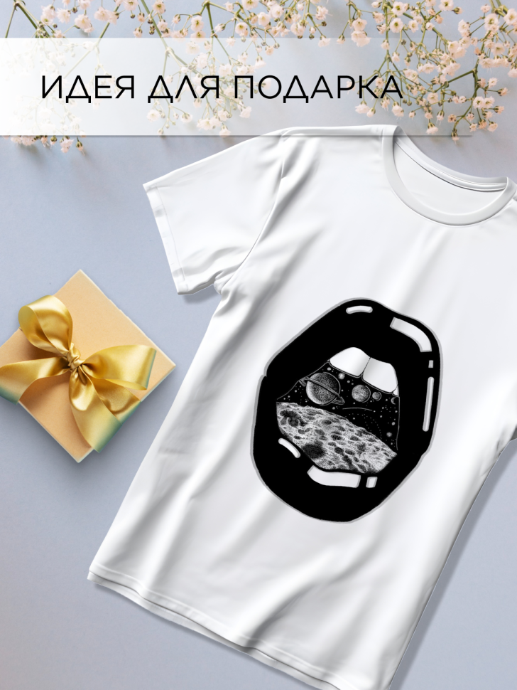 Футболка оверсайз универсальная с принтом Губы