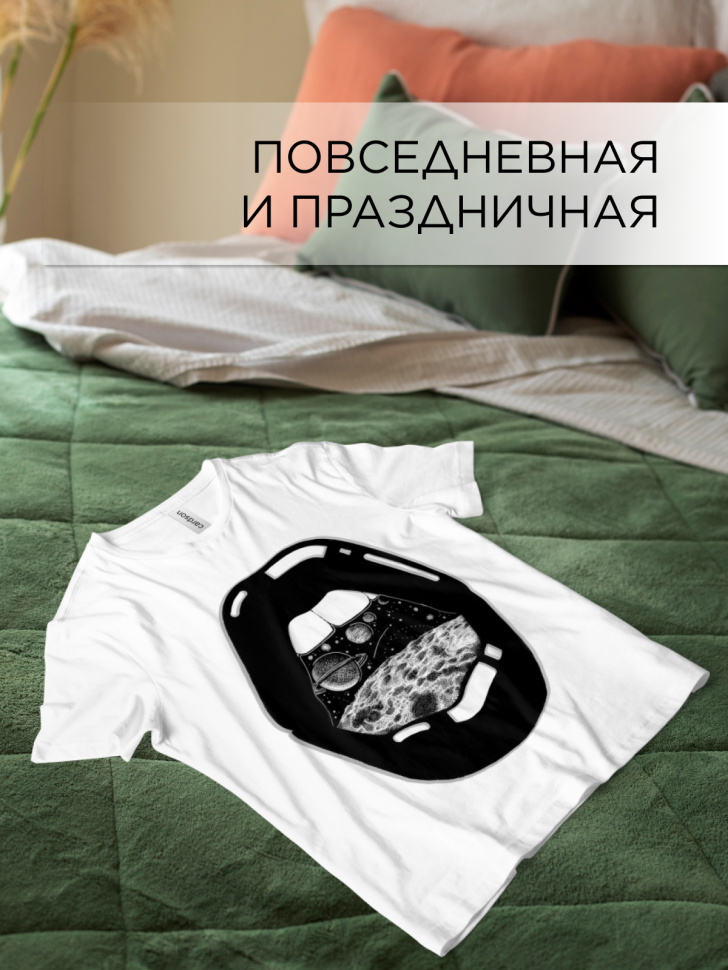 Футболка оверсайз универсальная с принтом Губы