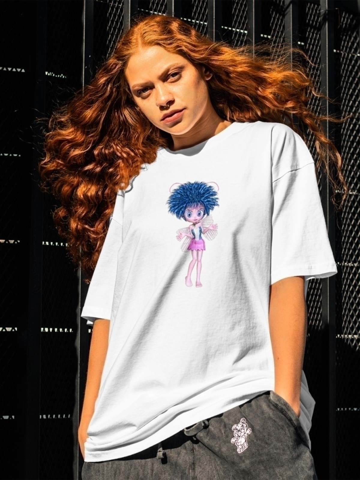 Футболка оверсайз принтом фея 1 Футболка оверсайз принтом фея 1