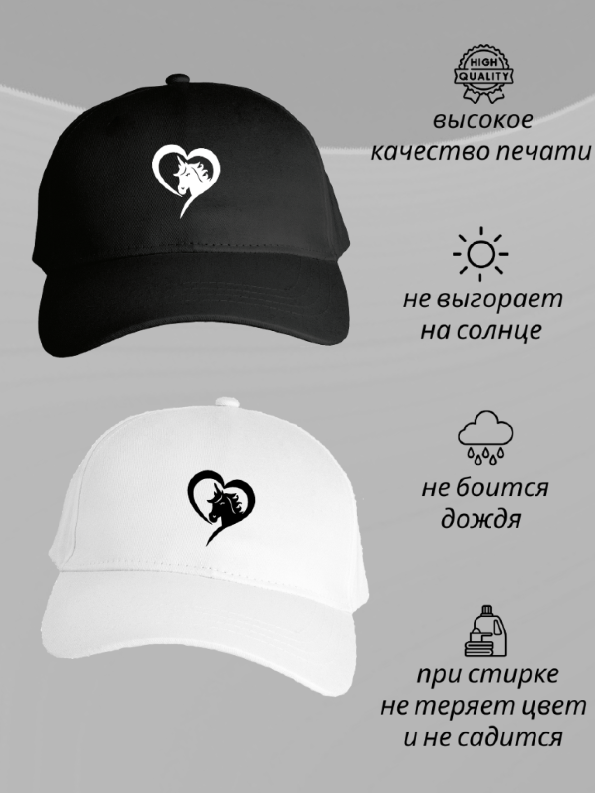 Бейсболка женская детская летняя кепка с принтом единорог 