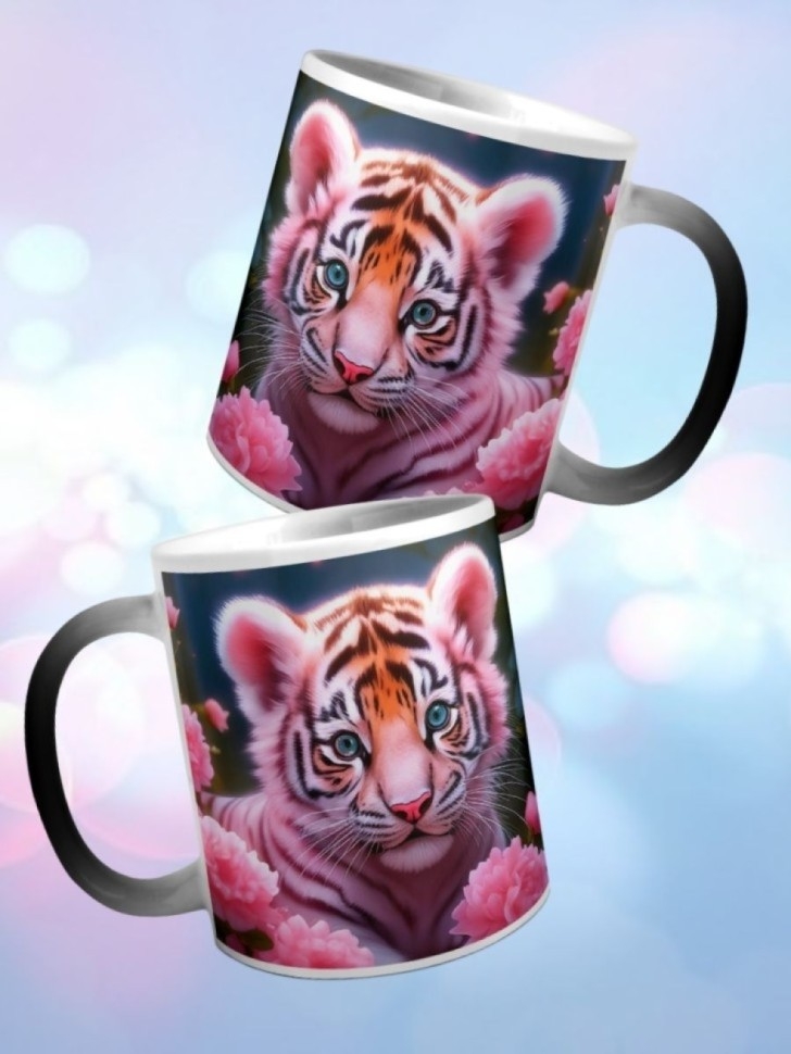 Кружка хамелеон керамическая с принтом Тигренок Кружка хамелеон керамическая с принтом Тигренок