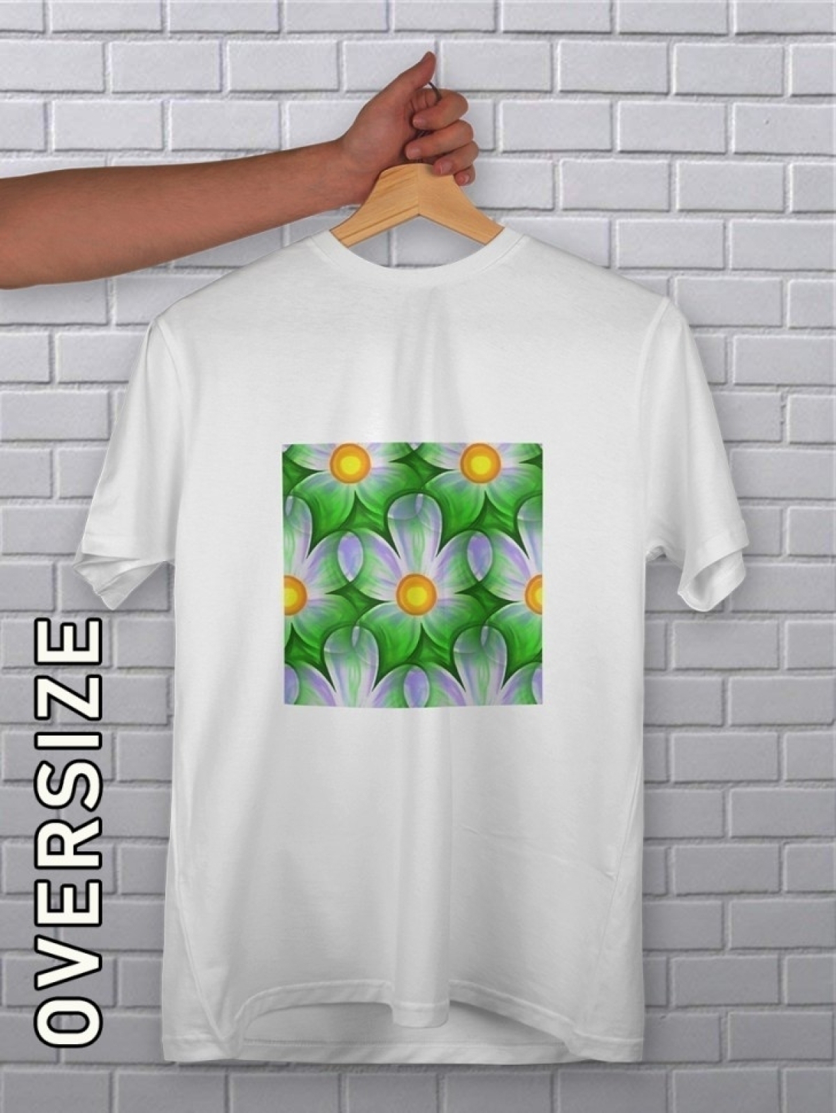 Футболка женская белая с принтом ромашки