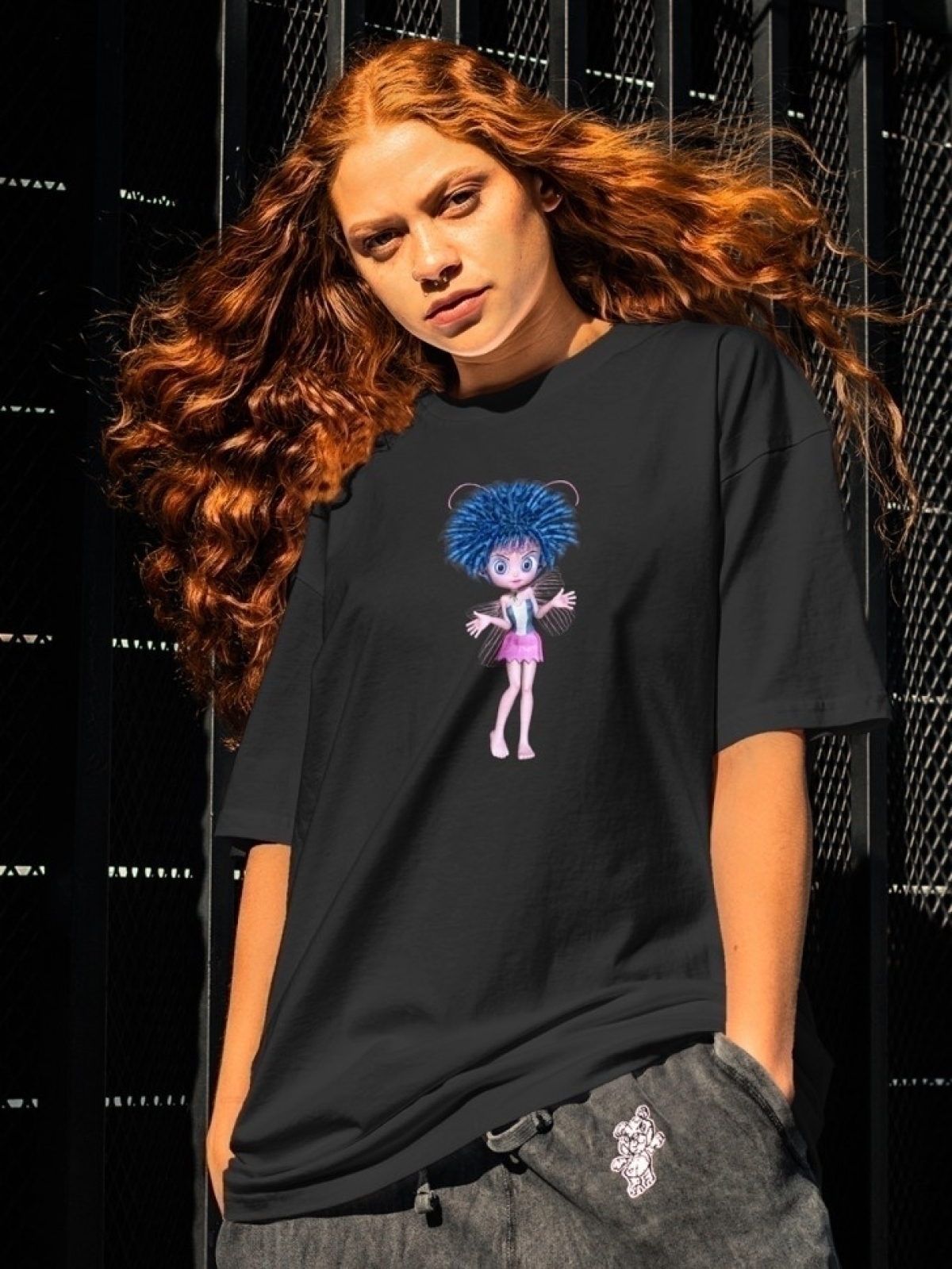 Футболка оверсайз принтом фея 1 Футболка оверсайз принтом фея 1